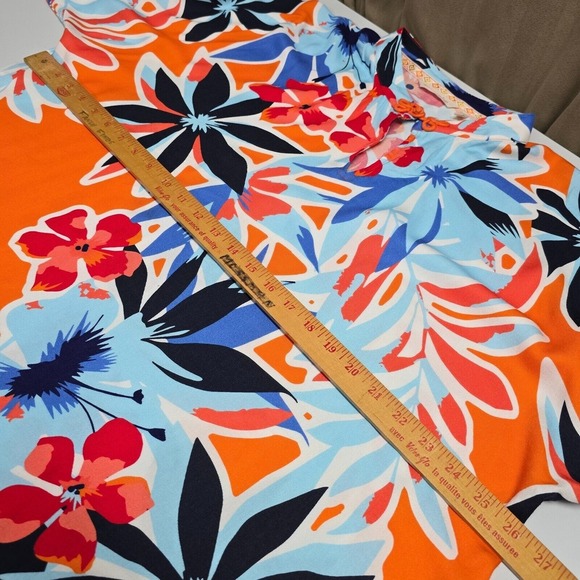 Soft Surroundings Top Women Large Multicolor Kimono‎ Cabana Bay Floral Beach - Picture 7 of 9